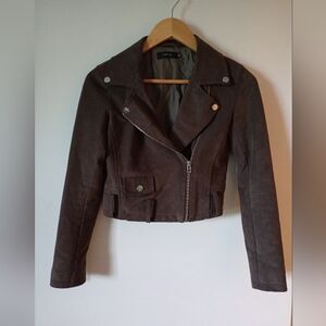 Aritzia Talula Chocolate Brown Morton Suede Jacket Size XS *Belt Not Included